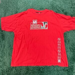 90s Starter University of Nebraska 2XL Red | Black T-Shirt NCAA